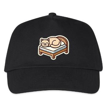 Chat mignon dormant sur le lit - Casquette de baseball Enfant - noir - Devant
