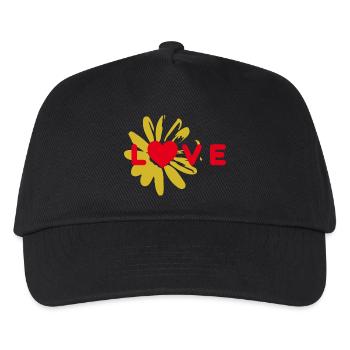 LOVE design with heart - Kids’ Baseball Cap - black - Front