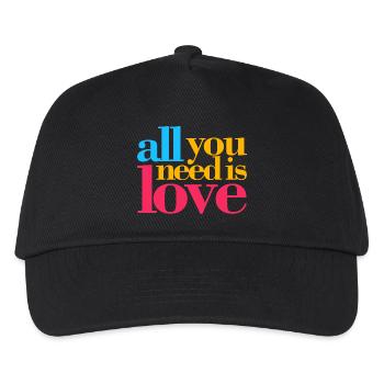 Alles, was du brauchst, ist Liebe - Kinder Basecap - Schwarz - Vorne
