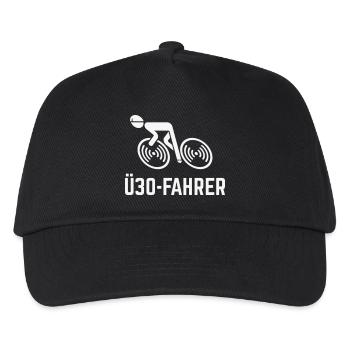 Ü30-Fahrer (Rennradfahrer / Rennrad / Fahrrad / W) - Kinder Basecap - Schwarz - Vorne