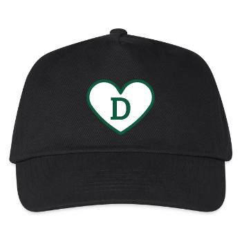 Grün Trendy Sport Herz Buchstabe - Geschenkidee - Kinder Basecap - Schwarz - Vorne