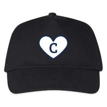 Buchstabe c Herz Sport Trend blau - Geschenkidee - Kinder Basecap - Schwarz - Vorne
