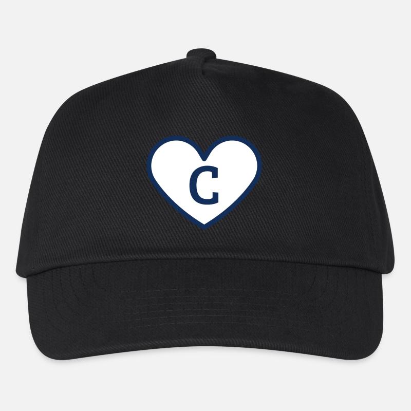 Buchstabe c Herz Sport Trend blau - Geschenkidee - Kinder Basecap - Schwarz