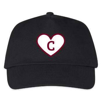 Buchstabe c Herz Sport Trend Burgund - Geschenkidee - Kinder Basecap - Schwarz - Vorne