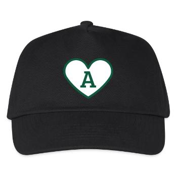 Letter with a heart sport trendy green - gift idea - Kids’ Baseball Cap - black - Front
