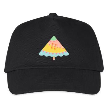 Fröhlicher Weihnachtsbaum - Kinder Basecap - Schwarz - Vorne