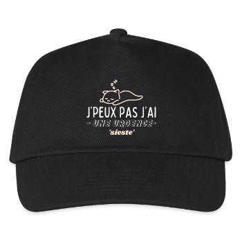 Ich kann nicht, ich habe einen 'Nickerchen'-Notfall - Kinder Basecap - Schwarz - Vorne