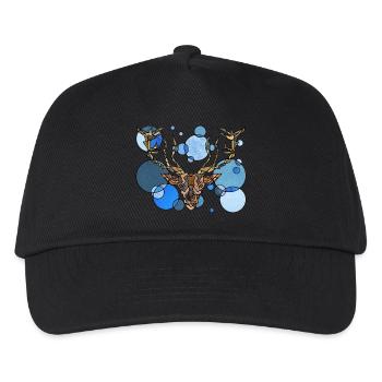 Hirsch Geometrie - Kinder Basecap - Schwarz - Vorne
