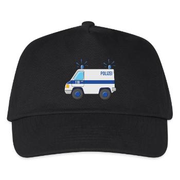 Polizeiauto 110 - Kinder Basecap - Schwarz - Vorne