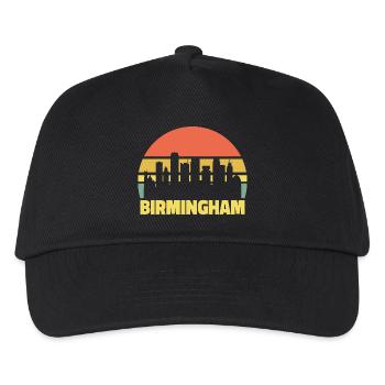 Birmingham Skyline Silhouette rétro vintage - Casquette de baseball Enfant - noir - Devant