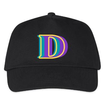 Mehrfarbiger Buchstabe d – originelle Geschenkidee - Kinder Basecap - Schwarz - Vorne