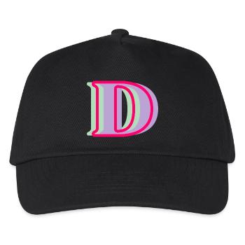 Mehrfarbiger Buchstabe d – originelle Geschenkidee - Kinder Basecap - Schwarz - Vorne