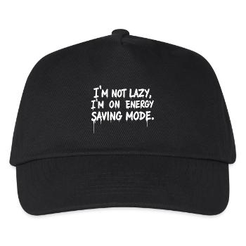 Ich bin nicht faul, ich bin im Energiesparmodus - Kinder Basecap - Schwarz - Vorne