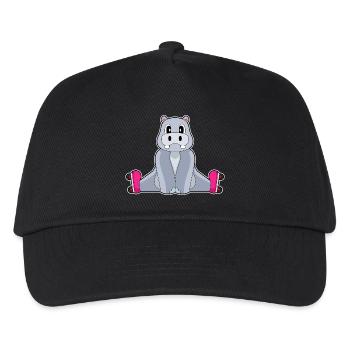Hippopotamus Inline skating Inline skates - Kids’ Baseball Cap - black - Front
