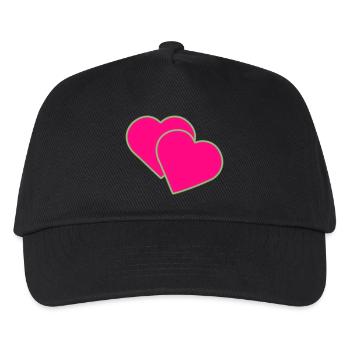 Zwei Herzen - Kinder Basecap - Schwarz - Vorne