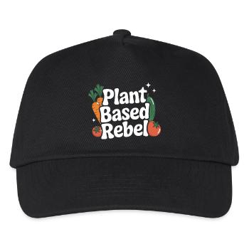 Vegetarisch Vegan Veggie Vegetarier - Kinder Basecap - Schwarz - Vorne