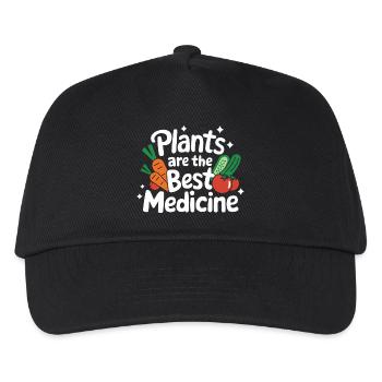 Vegetarisch Vegan Veggie Vegetarier - Kinder Basecap - Schwarz - Vorne