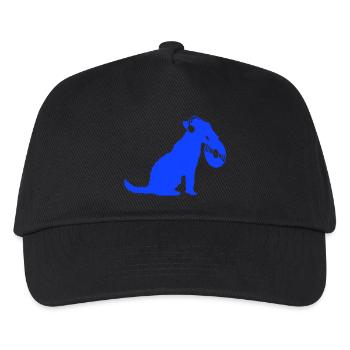 Hund DJ Musik Auflegen Club Disko Schallplatte Fun - Kinder Basecap - Schwarz - Vorne