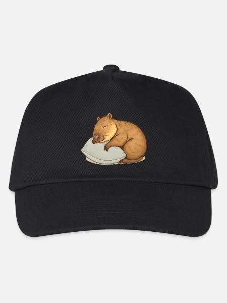 Süßes schlafendes Capybara - Kinder Basecap - Schwarz