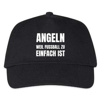 Angeln weil Fußball zu einfach ist - Kinder Basecap - Schwarz - Vorne