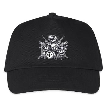 T-Rex dinosaurs for children who love music - Kids’ Baseball Cap - black - Front