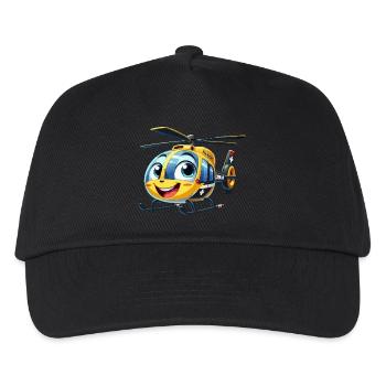Trauma-Hubschrauber Junior - Kinder Basecap - Schwarz - Vorne