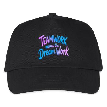 Teamwork makes the dream work - Kinder Basecap - Schwarz - Vorne