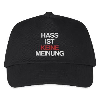 Hass ist keine Meinung | Gegen Rechts - Kinder Basecap - Schwarz - Vorne