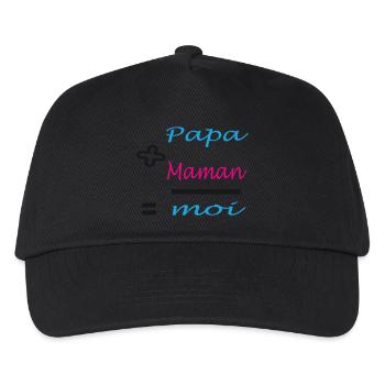 Papa plus Mama - Kinder Basecap - Schwarz - Vorne