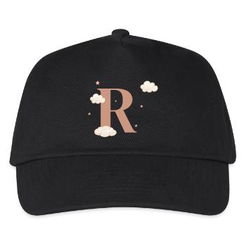 Buchstabe r bewölkt Sterne - Kinder Basecap - Schwarz - Vorne