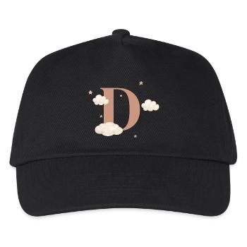 Buchstabe d bewölkt Sterne - Kinder Basecap - Schwarz - Vorne