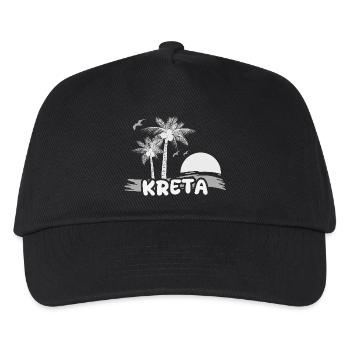 Strand Kreta - Kinder Basecap - Schwarz - Vorne
