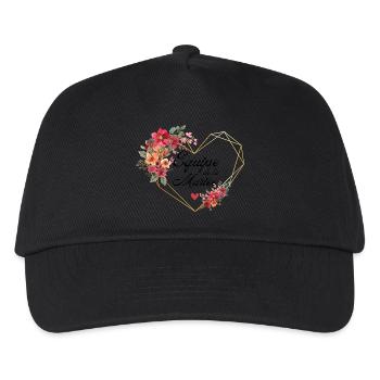 Brautteam Goldenes Herz Blumen - Kinder Basecap - Schwarz - Vorne