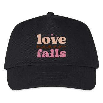 love never fails - Kinder Basecap - Schwarz - Vorne