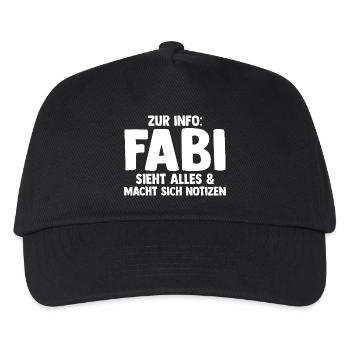 Fabian - Kinder Basecap - Schwarz - Vorne