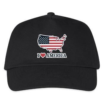 ICH LIEBE AMERIKA - Kinder Basecap - Schwarz - Vorne