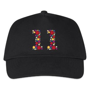Flowers 11 - Kinder Basecap - Schwarz - Vorne