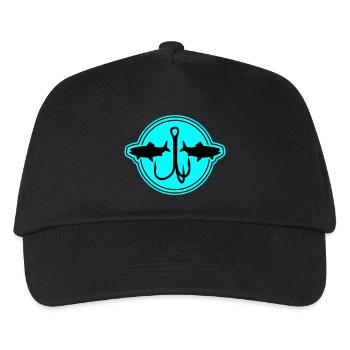 Angeln Symbol Angelhaken - Kinder Basecap - Schwarz - Vorne