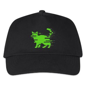 Glitch Katze - Kinder Basecap - Schwarz - Vorne