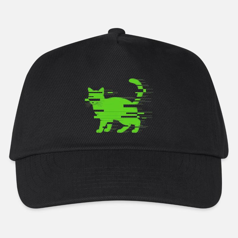 Glitch Katze - Kinder Basecap - Schwarz