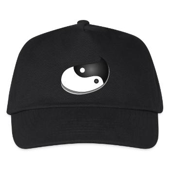 Yin-Yang Symbol in Teardrop Shape – Balance Design - Kids’ Baseball Cap - black - Front