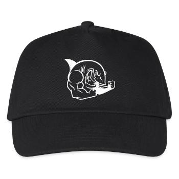 Muscular Shark Bodybuilder Workout Silhouette - Kids’ Baseball Cap - black - Front
