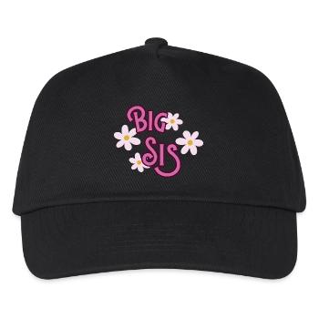 Big Sister – Geschwister Outfit - Kinder Basecap - Schwarz - Vorne