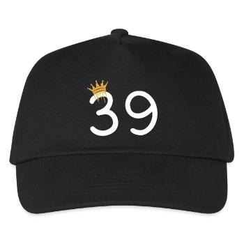 Royal number 39 with gold crown - Kids’ Baseball Cap - black - Front