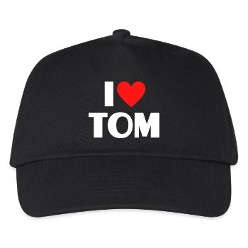 J'aime Tom Red Heart, fan du nom romantique - Casquette de baseball Enfant - noir - Devant