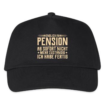 Pension Nicht mehr zuständig - Pensionär - Kinder Basecap - Schwarz - Vorne