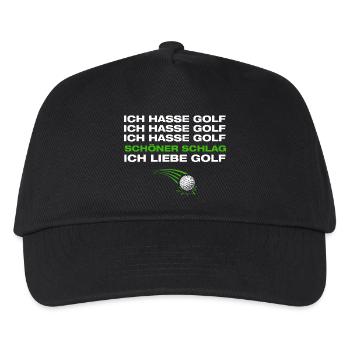 Ich liebe Golf Golfer Golfen - Kinder Basecap - Schwarz - Vorne