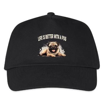Life is better with a pug - Kids’ Baseball Cap - black - Front