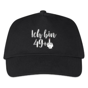 Ich bin 49+ Mittelfinger - Geburtstag - Kinder Basecap - Schwarz - Vorne
