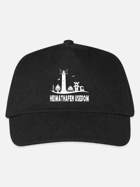 Heimat Hafen Usedom Silhouette - Kinder Basecap - Schwarz